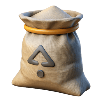 3D Render of a Burlap Sack png