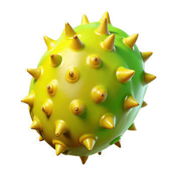 3D Render Spiky Yellow Fruit Illustration png