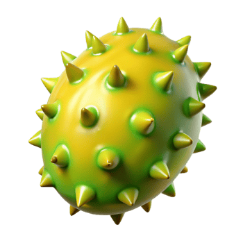 3D Render Spiky Yellow Fruit Illustration png