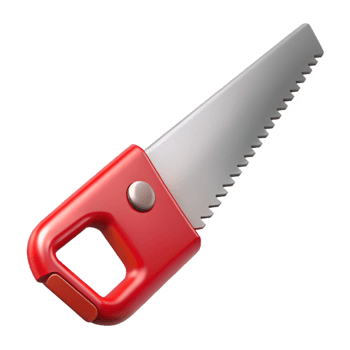 Red Hand Saw 3D Render png
