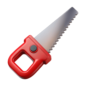Red Hand Saw 3D Render png