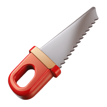 Red Hand Saw 3D Render png