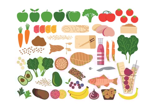 Modern Healthy Foods Silhouette Collection vector