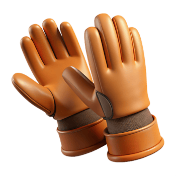 3D Render Orange Leather Goalkeeper Gloves png