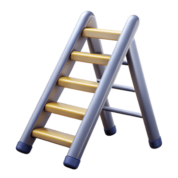 3D Render of a Simple Step Ladder png