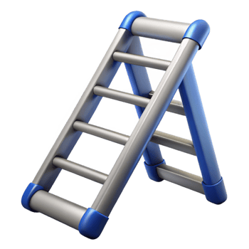 3D Illustration of a Metal Stepladder png