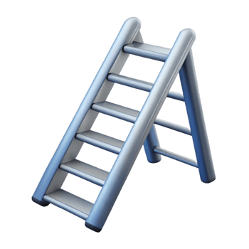 3D Illustration of a Metal Stepladder png
