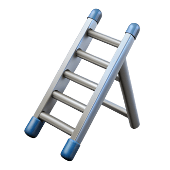 3D Render of a Metal Step Ladder png