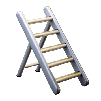 3D Render of a Metal Step Ladder png