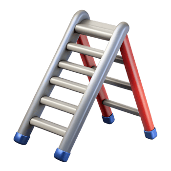 3D Render of a Gray and Red Ladder png