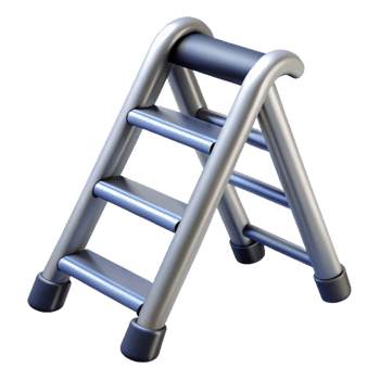 3D Render of a Metal Step Ladder png