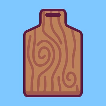 Cutting board cartoon hand drawn illustrations vector