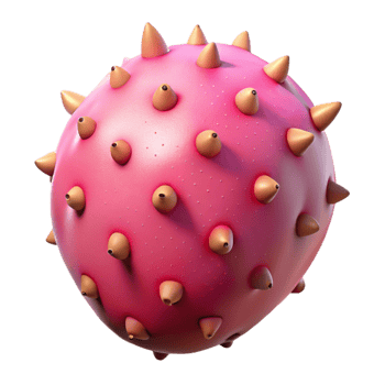 Pink Spiky 3D Render png