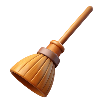 3D Render Broom Illustration png