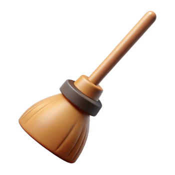 3D Render Broom Illustration png