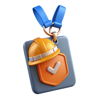 3D Render Safety Badge Illustration png