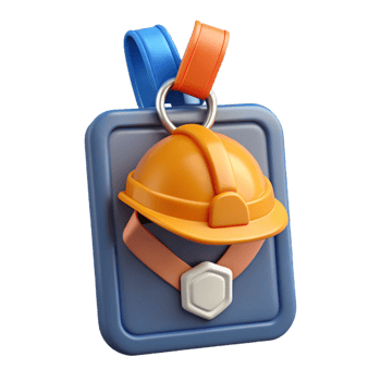 3D Render of Construction Award Badge png