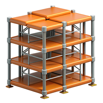 Orange Modular 3D Structure Illustration png