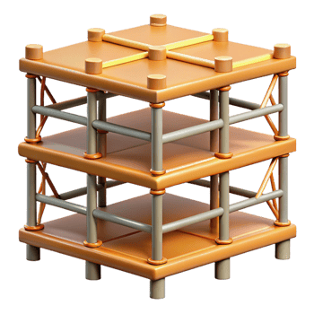 3D Render of a Two-Tiered Structure png