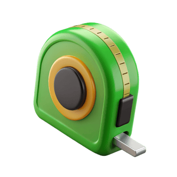 Green 3D Measuring Tape Illustration png