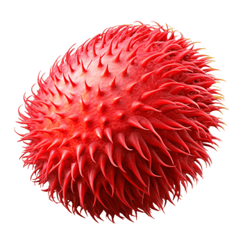 Red Spiky 3D Render png
