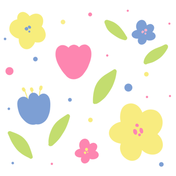 seamless pattern of cute colorful flowers png