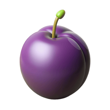 3D Render Purple Plum Fruit Illustration png