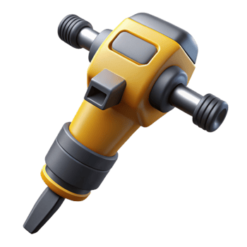 3D Render Yellow and Gray Jackhammer Illustration png