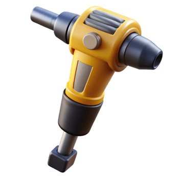 3D Render Yellow and Gray Demolition Hammer png