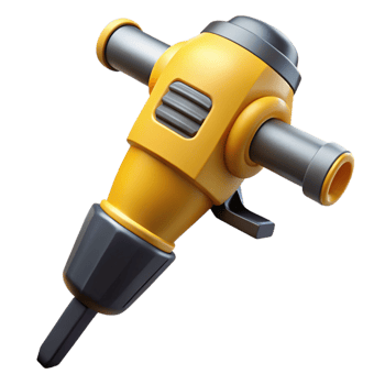 Yellow and Gray 3D Jackhammer Illustration png
