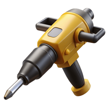 3D Render Yellow and Gray Pneumatic Tool png
