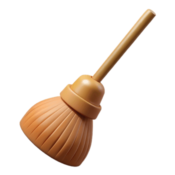 3D Render Broom Illustration png