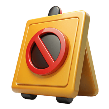 3D Render Yellow Stop Sign Illustration png