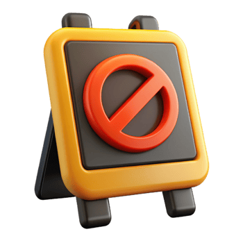 3D Render Prohibited Sign Illustration png