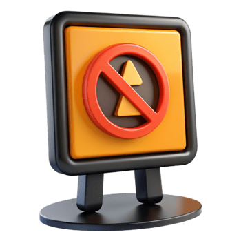 3D Render Orange Yellow Sign No Uploads png