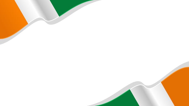 wavy Ivory Coast flag frame background with copy space for text. Ivory Coast national day vector