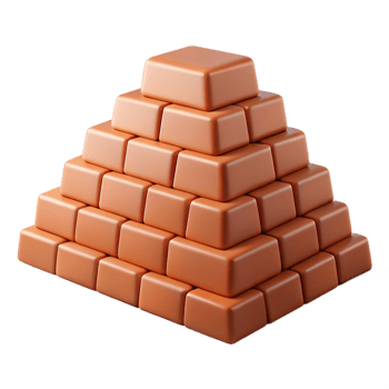 3D Render Orange Brick Pyramid Illustration png