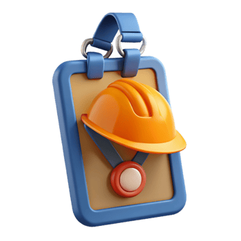 3D Illustration Safety Helmet Award Badge png