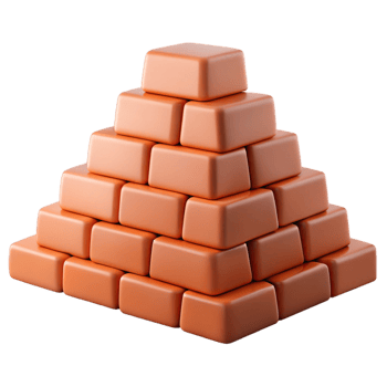 3D Render Orange Brick Pyramid png