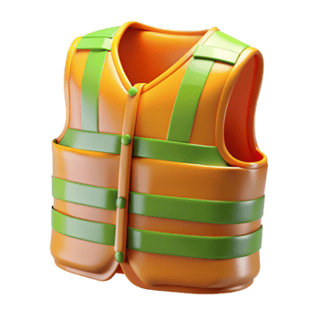 3D Render Orange Safety Vest Illustration png