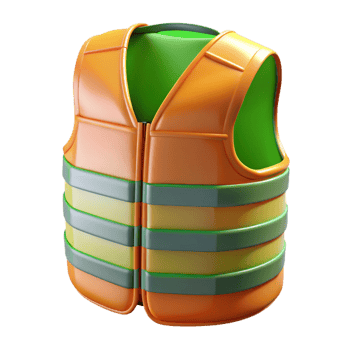 3D Render Orange Safety Vest Illustration png