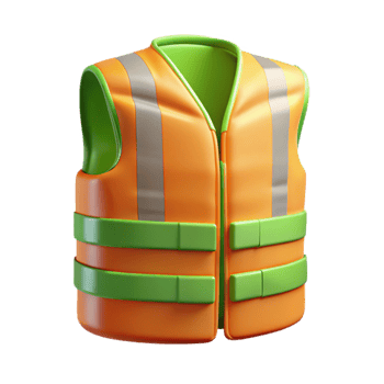 3D Render Orange Safety Vest Illustration png