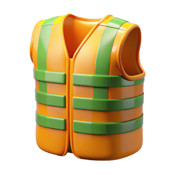 3D Render Orange Safety Vest Illustration png