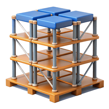 3D Illustration of Modular Cube Structure png
