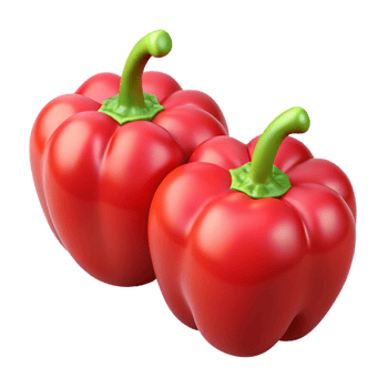 3D Render of Two Red Bell Peppers png