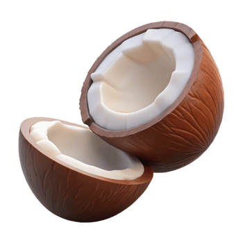 3D Render of Cracked Coconut png