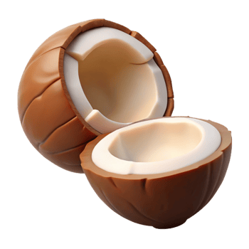 3D Render of a Split Coconut png