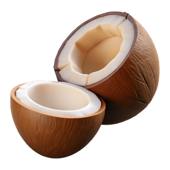3D Render of a Broken Coconut png