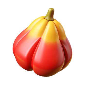 3D Render of Red and Yellow Cashew Fruit png