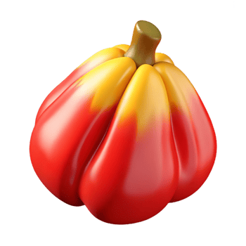 3D Render of Red and Yellow Fruit png